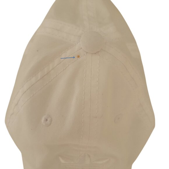 White ADIDAS Casual Logo Baseball Hat Adjustable OSFM - Picture 6 of 7